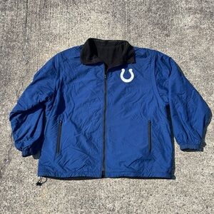 Vintage 90s NFL Indianapolis Colts Embroidered Reversible Fleece Jacket Size XXL